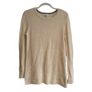 Joie Cream Beige Wool Cashmere Knit Neutral Round Neckline Sweater Size Small
